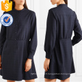 Imprimé à manches longues bleu marine et blanc Mini robe d&#39;été Fabrication en gros de mode femmes vêtements (TA0291D)